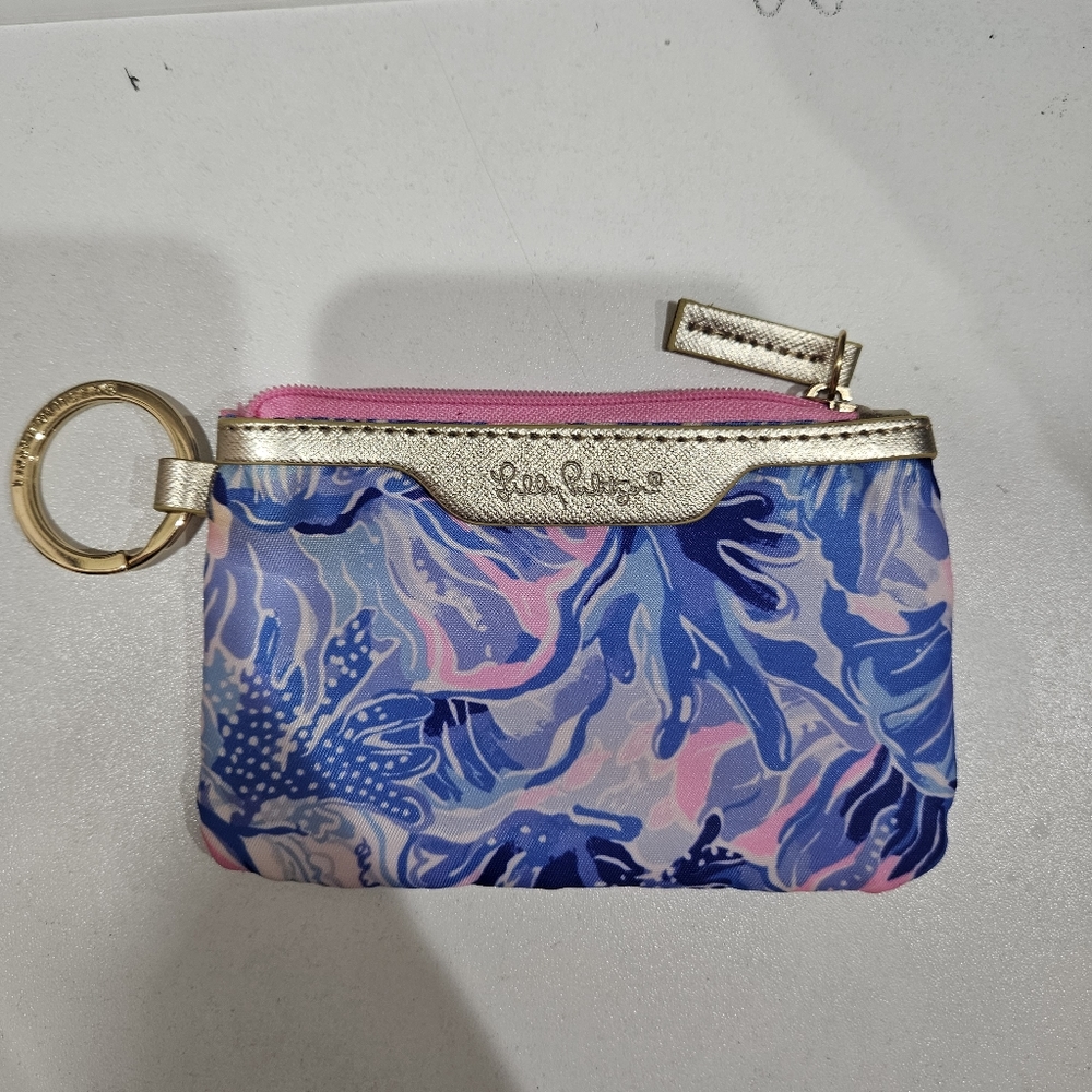 Lilly Pulitzer Keychain Ocean Themed Wallet/Card Holder